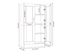 Vitrine 82,5x30,5x150 cm derivados de madeira cinzento sonoma