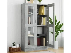 Vitrine 82,5x30,5x150 cm derivados de madeira cinzento sonoma