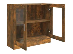 Vitrine 82,5x30,5x80 cm derivados de madeira carvalho fumado PT522154