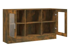 Vitrine 120x30,5x70 cm derivados de madeira carvalho fumado PT189152