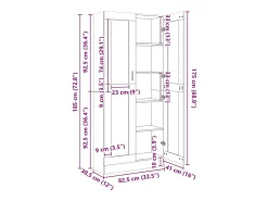 Vitrine 82,5x30,5x185 cm derivados de madeira carvalho fumado