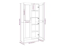 Vitrine 82,5x30,5x185 cm derivados de madeira carvalho fumado