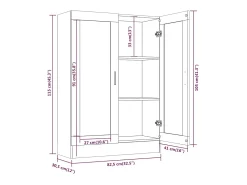 Vitrine 82,5x30,5x115 cm derivados de madeira cinzento sonoma