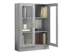 Vitrine 82,5x30,5x115 cm derivados de madeira cinzento sonoma
