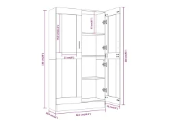 Vitrine 82,5x30,5x150 cm derivados de madeira carvalho fumado