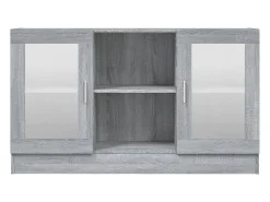 Vitrine 120x30,5x70 cm derivados de madeira cinzento sonoma PT654606