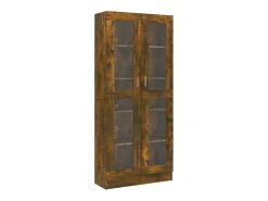 Vitrine 82,5x30,5x185,5 cm derivados de madeira carvalho fumado PT359749