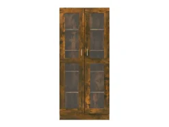 Vitrine 82,5x30,5x185,5 cm derivados de madeira carvalho fumado PT359749