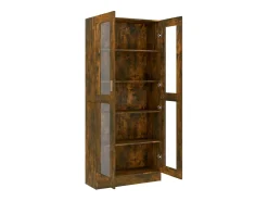 Vitrine 82,5x30,5x185,5 cm derivados de madeira carvalho fumado PT359749
