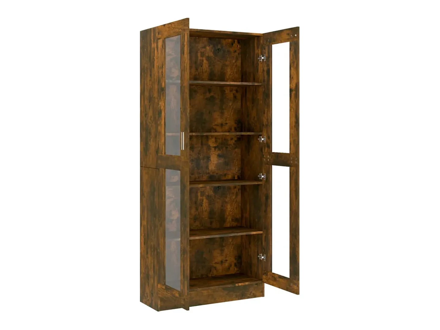 Vitrine 82,5x30,5x185,5 cm derivados de madeira carvalho fumado PT359749