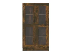 Vitrine 82,5x30,5x150 cm derivados de madeira carvalho fumado PT346945