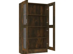 Vitrine 82,5x30,5x150 cm derivados de madeira carvalho fumado PT346945