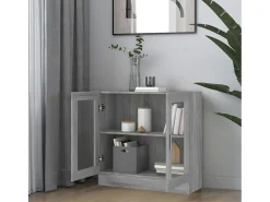 Vitrine 82,5x30,5x80 cm derivados madeira cinzento sonoma