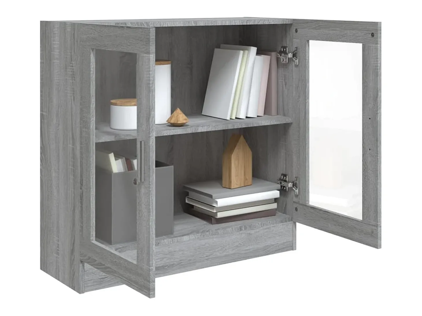 Vitrine 82,5x30,5x80 cm derivados madeira cinzento sonoma