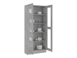 Vitrine 82,5x30,5x185 cm derivados madeira cinzento sonoma