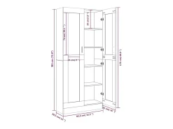 Vitrine 82,5x30,5x185 cm derivados madeira cinzento sonoma