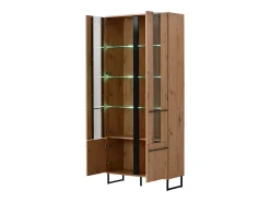 Vitrine 84,5x193x35 cm Natural Preto