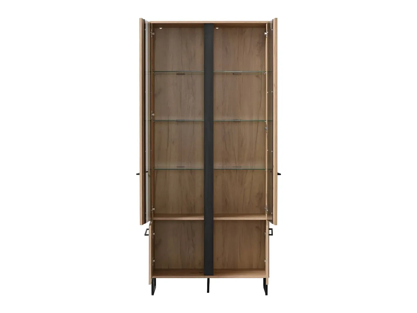 Vitrine 84,5x193x35 cm Natural Preto