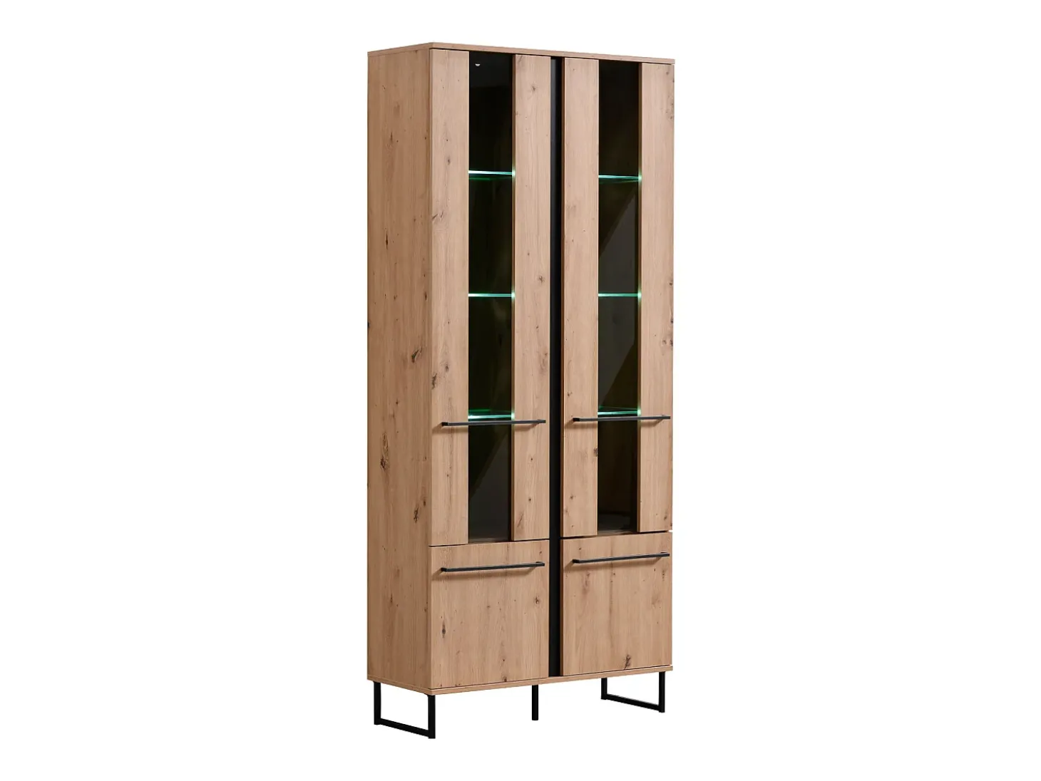 Vitrine 84,5x193x35 cm Natural Preto