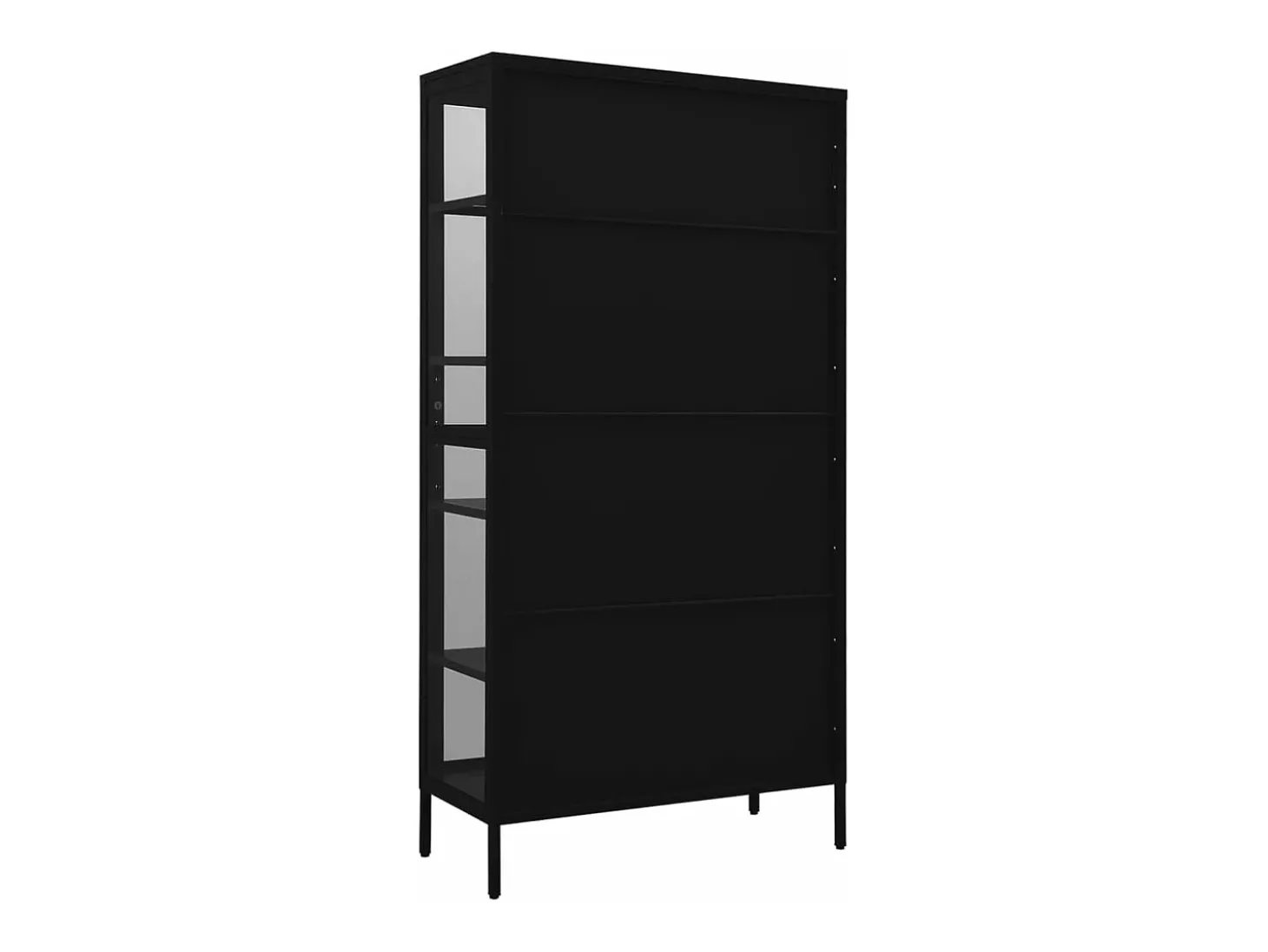 Vitrine 90x40x180 cm vidro temperado e aço preto