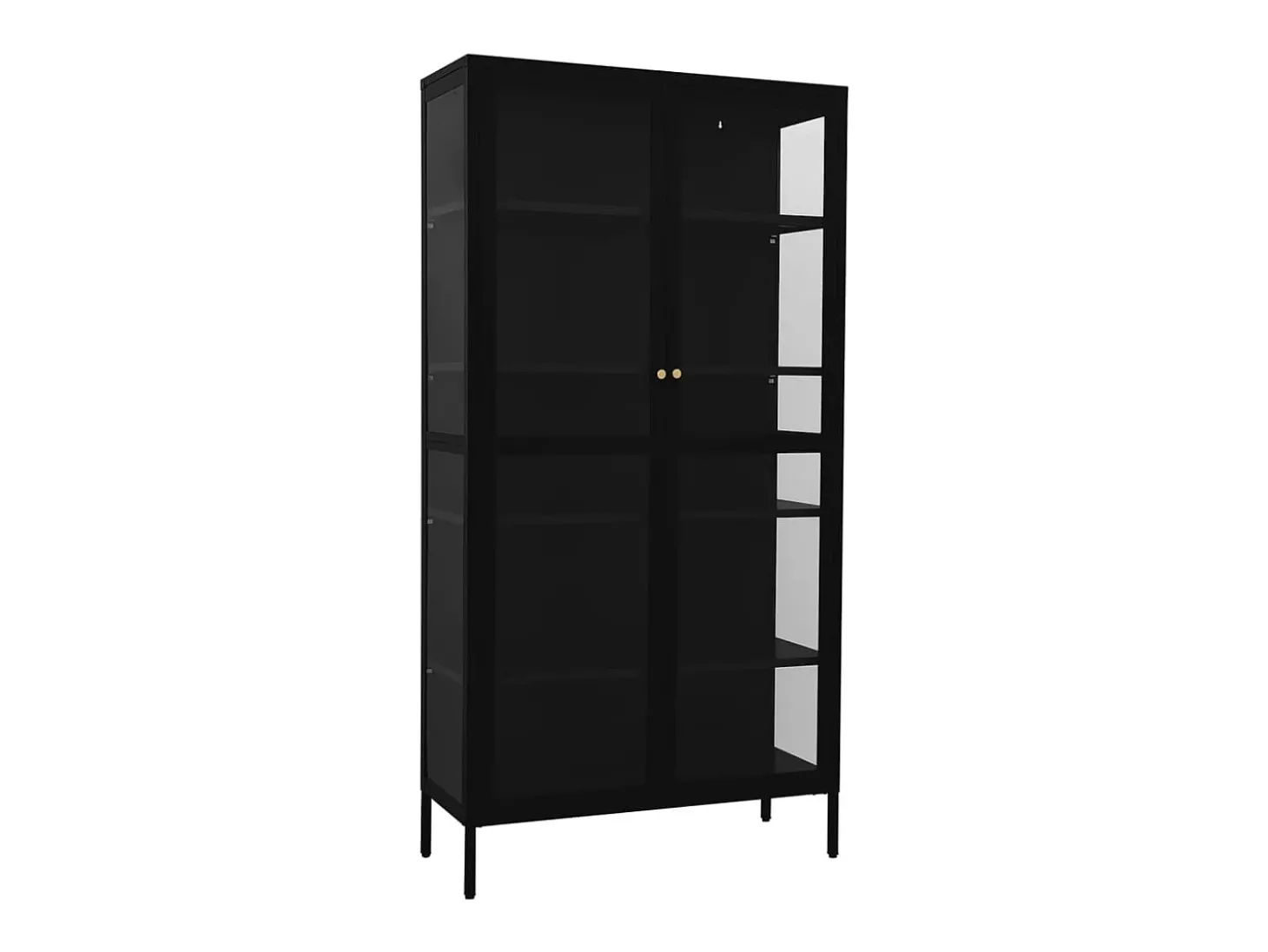 Vitrine 90x40x180 cm vidro temperado e aço preto