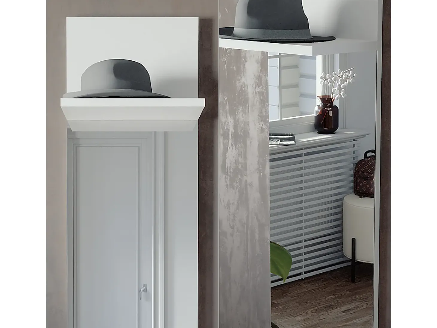 Wandgarderobe branco 36x21.6x135 siri