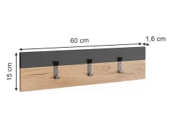 Wandgarderobe carvalho antracite/goldkraft 60x1.6x15 orlando