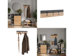 Wandgarderobe carvalho antracite/goldkraft 60x1.6x15 orlando
