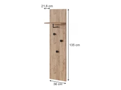 Wandgarderobe carvalho goldkraft 36x21.6x135 siri