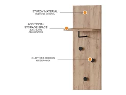 Wandgarderobe carvalho goldkraft 36x21.6x135 siri