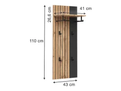 Wandgarderobe carvalho wotan 43x26.6x110 amber