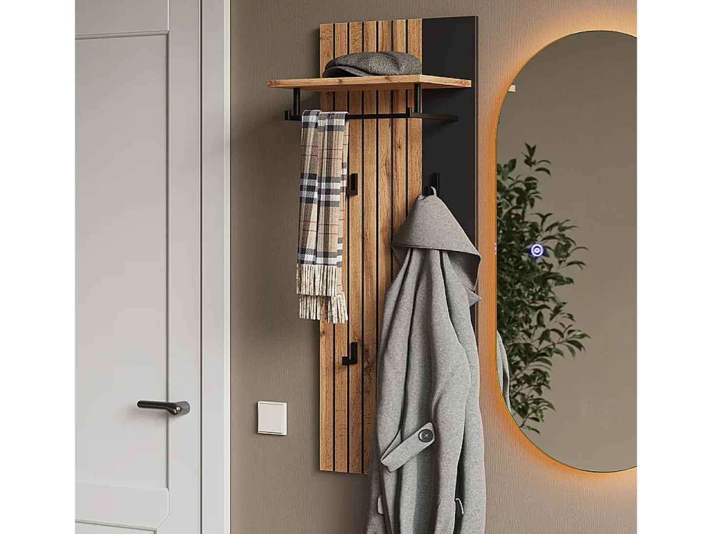Wandgarderobe carvalho wotan 43x26.6x110 amber