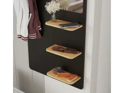 Wandgarderobe preto/carvalho 70x15x150 jochen