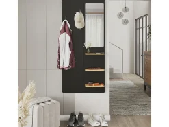 Wandgarderobe preto/carvalho 70x15x150 jochen