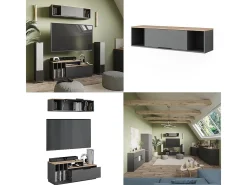 Wandregal antracite/sonoma 120x30x30 betti