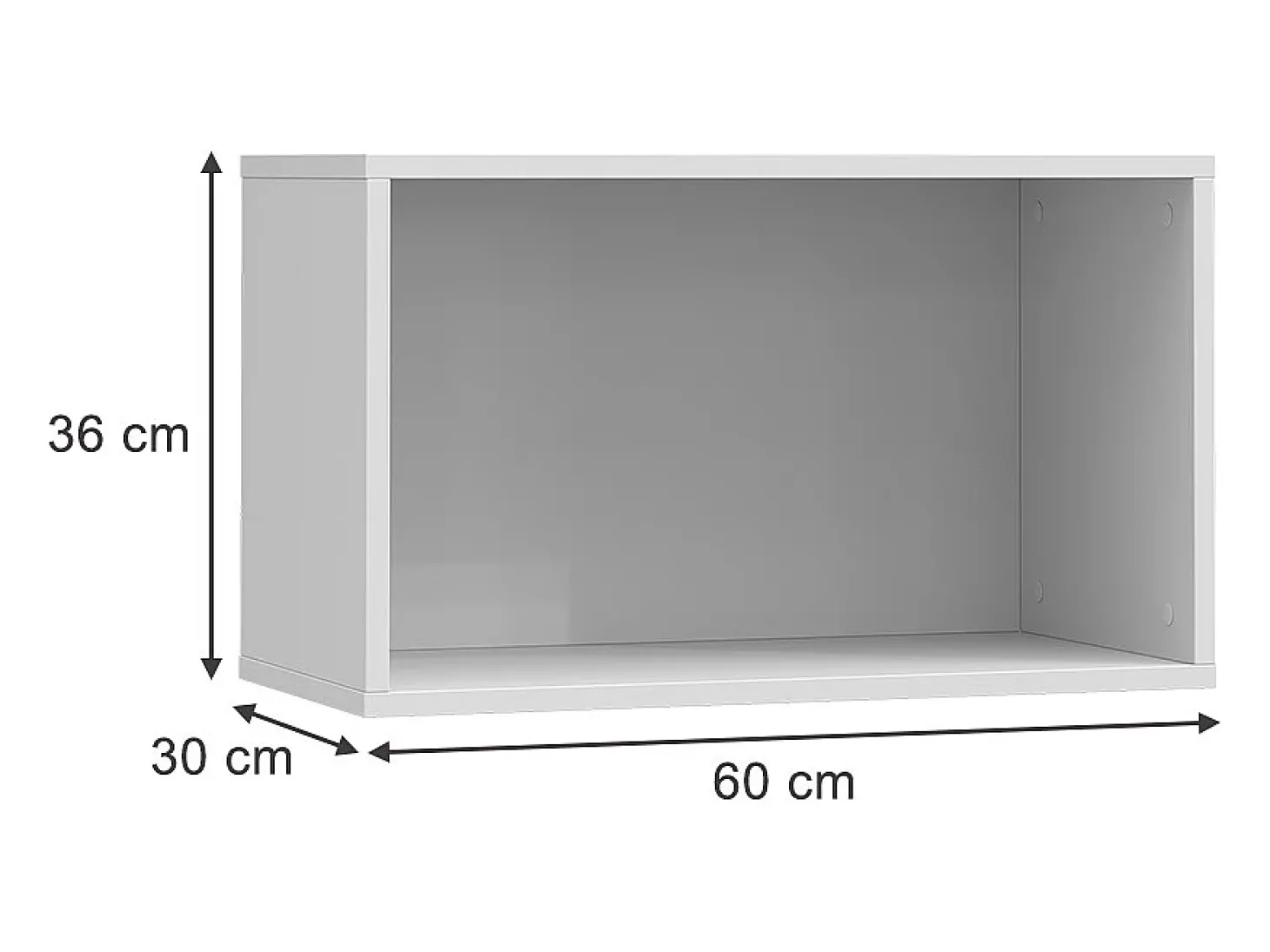Wandregal branco 60x30x36 tomy