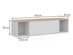 Wandregal branco/sonoma 120x30x30 betti