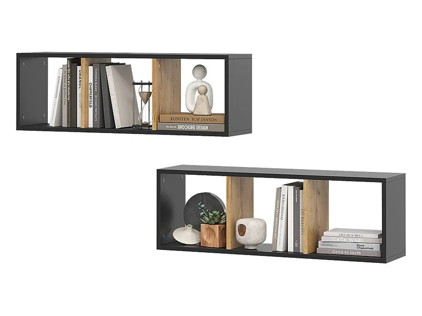 Wandregal carvalho antracite/goldkraft 90x22x30 tomy