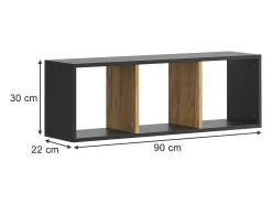 Wandregal carvalho antracite/goldkraft 90x22x30 tomy