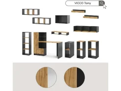 Wandregal carvalho antracite/goldkraft 60x12x10 tomy