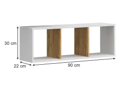 Wandregal carvalho branco/dourado 90x22x30 tomy