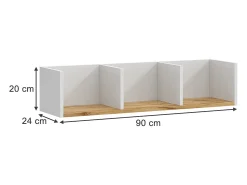 Wandregal carvalho branco/dourado 90x24x20 tomy