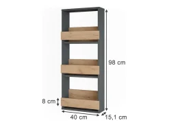 Wandregal carvalho goldkraft/antracite 40x15.1x98 repose
