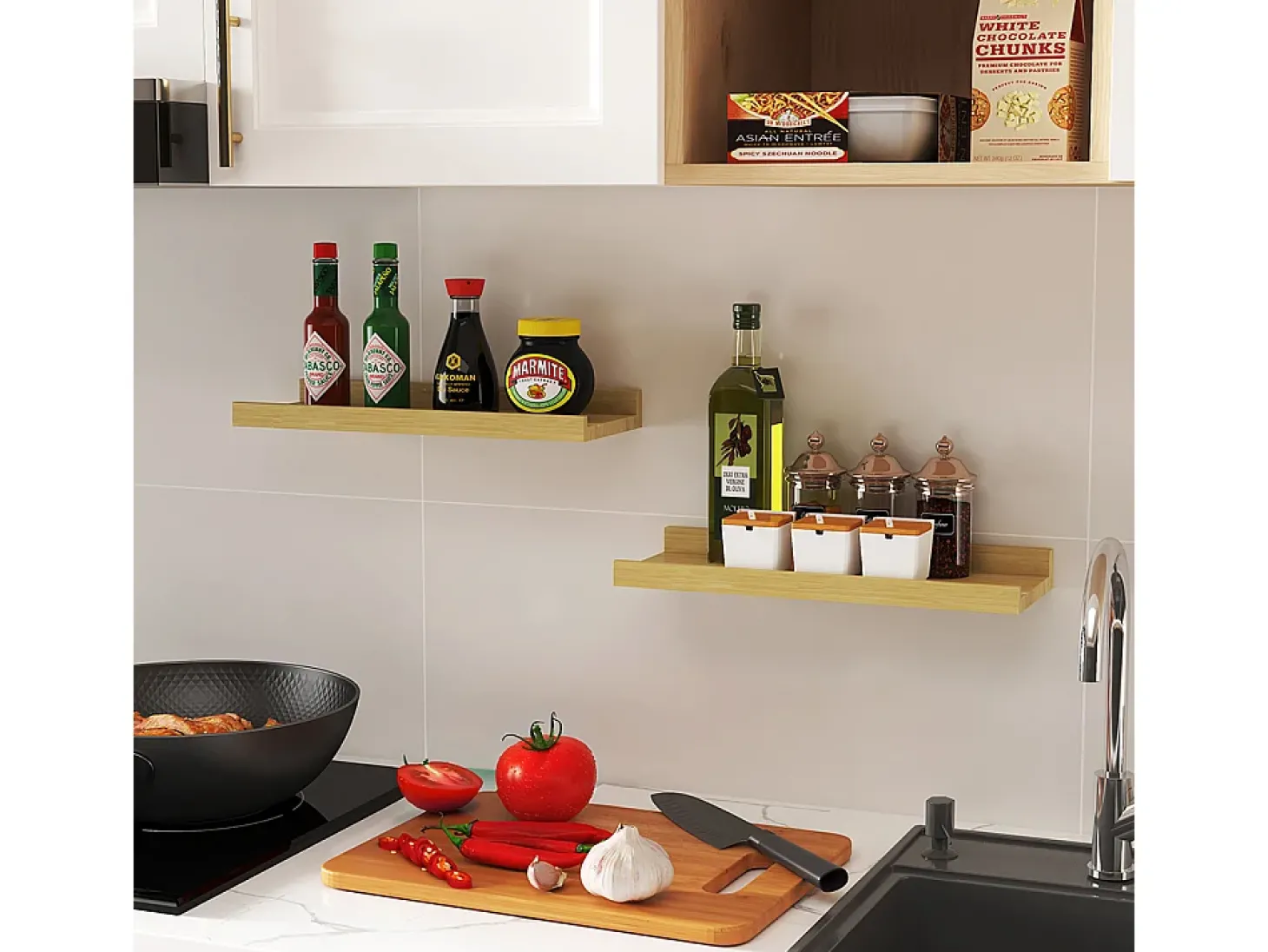 Wandregal madeira natural 40x15x4 linus