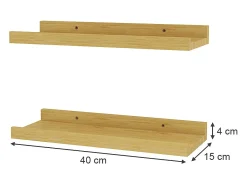 Wandregal madeira natural 40x15x4 linus