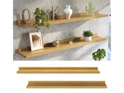 Wandregal madeira natural 90x15x4 linus