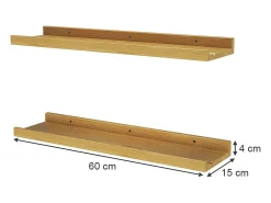 Wandregal madeira natural 60x15x4 linus