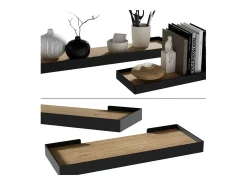 Wandregal preto/carvalho 60x15x3 erni