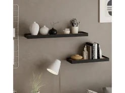 Wandregal preto/carvalho 60x15x3 erni