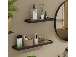 Wandregal preto/carvalho 60x15x3 erni